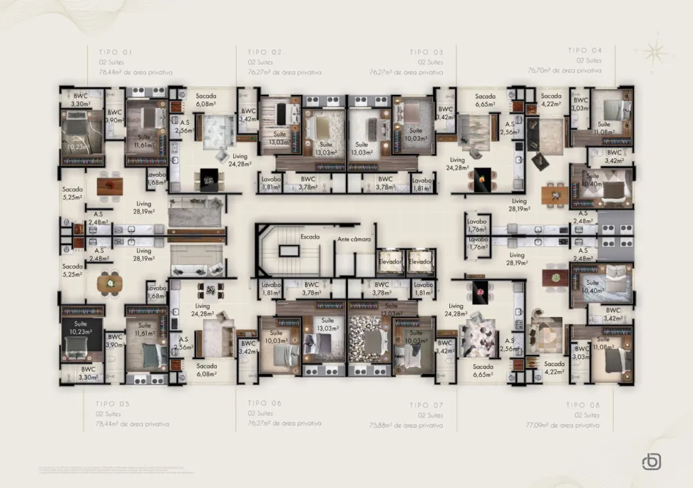 Apartamento 2 quartos para venda no bairro Balneário Perequê em Porto Belo