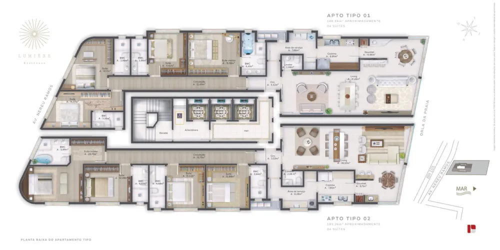Apartamento 4 quartos para venda no bairro Centro em Itapema